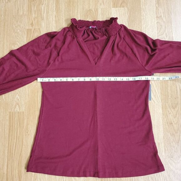 Vince Camuto Split Neck Balloon Sleeve Knit Top Sz Sm - Picture 8 of 10